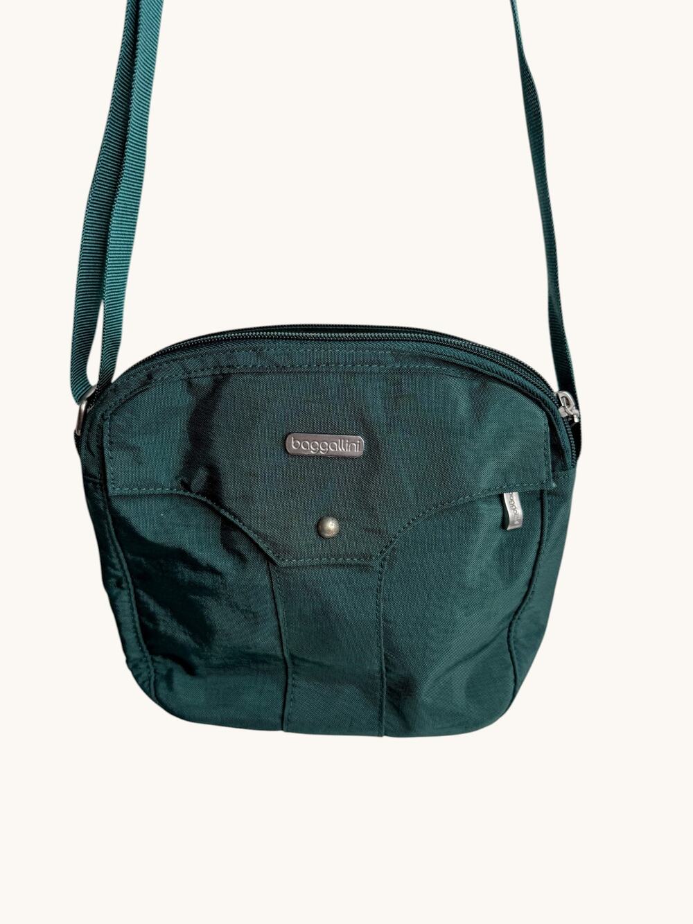 Baggallini Dark Teal Nylon Crossbody Bag - Lightweight Travel Purse
